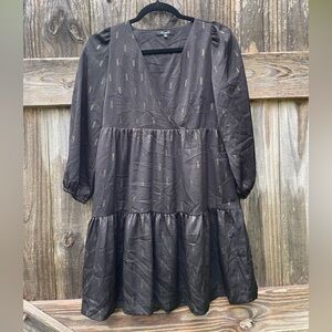 Madewell Black Dress with Gold Details Sz XXS